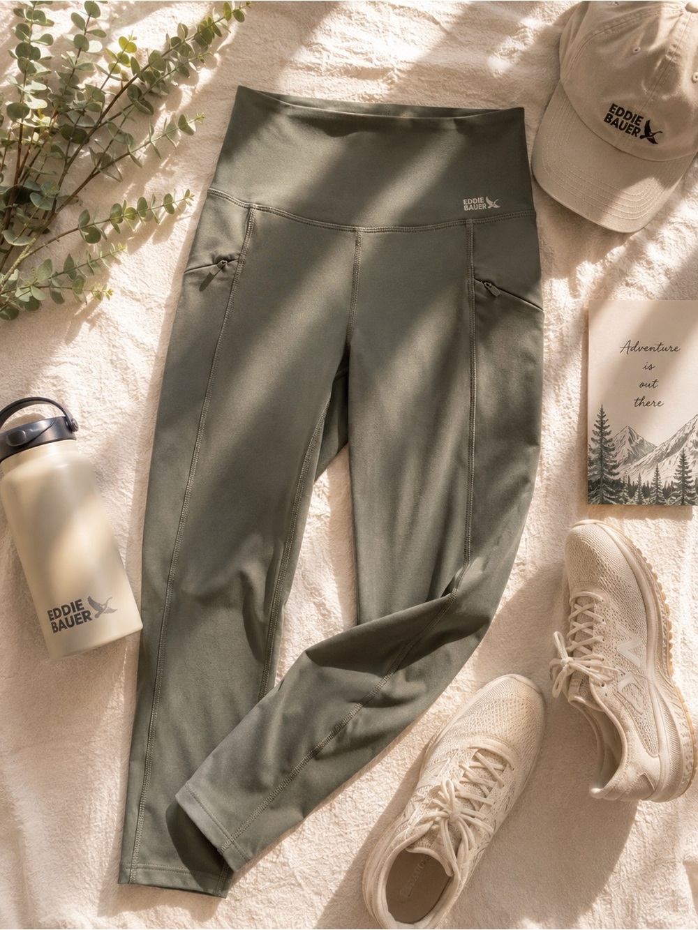 Eddie Bauer Olive High Rise Pocket Leggings | Small